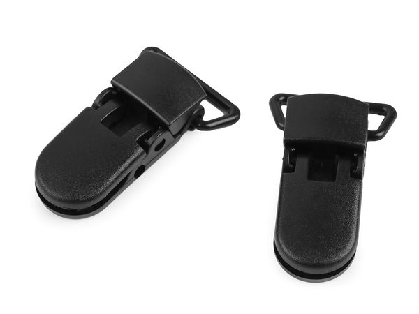 Premium Black Plastic Name Badge Clips (20mm Strap Width) - Secure Grip ID Card Holder Clamps (7-Pack)