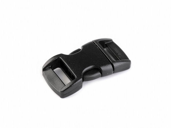 Premium 10mm Curved Side Release Buckle for Paracord Bracelets, Webbing, and Straps - Black