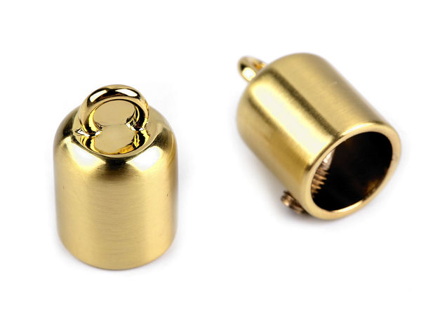 Premium Metal Cord End Cap with Loop (9mm) – Secure Screw-In Crimp End for Hoodies, Jackets & Drawstrings