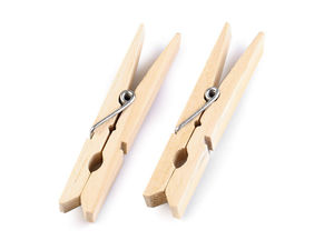 Natural Light Wooden Pegs for Crafts and Laundry - 10x74 mm (24-Piece Pack)