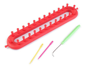 Premium Knitting Loom Set (5.2 x 26 cm) for Shawls, Snoods, and Hats – Dark Red