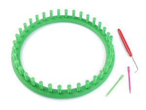 Round Knitting Loom Set for Hats, Scarves & Shawls (Ø 24 cm) - Irish Green