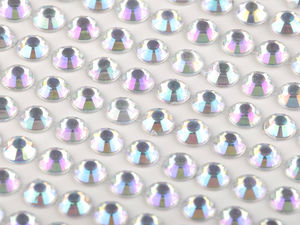 Self-Adhesive Rhinestone Crystal Sticker Sheet - Crystal AB Effect, 6mm (504 Pieces)