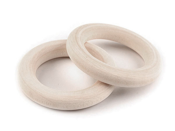Natural Wood Craft and Curtain Rings - Inner Ø40mm DIY Unpainted Wooden Rings for Home Decor, Dreamcatchers, and Jewelry Making