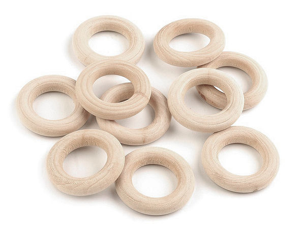Natural Wooden Craft Rings (30mm) - Premium Unfinished Hoops for DIY Dreamcatchers, Wind Chimes, Curtains, and Jewelry Making