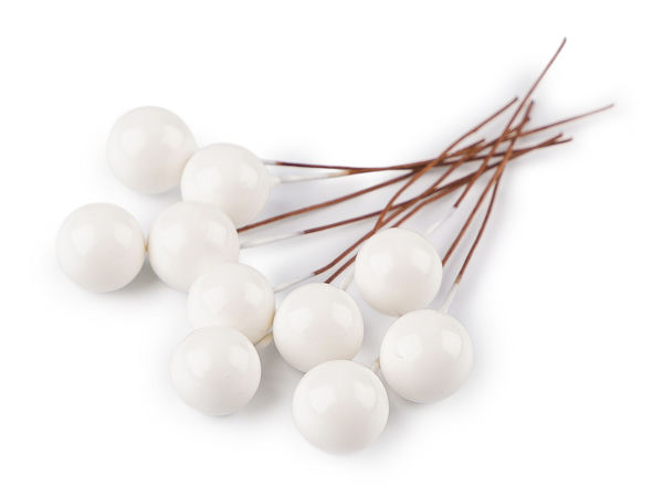 Artificial Rowan Berries on Wire for Crafts and Floral Arrangements, Ø 1.2 cm