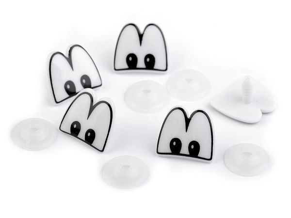 Premium Oval Cartoon Safety Eyes with Washers for DIY Doll & Plush Toy Crafting - 22x24mm