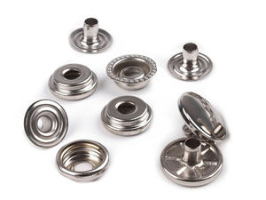 Heavy-Duty O-Spring Press Fasteners Ø15mm (AM6) for Thick Fabrics - Nickel Finish, Bulk Pack