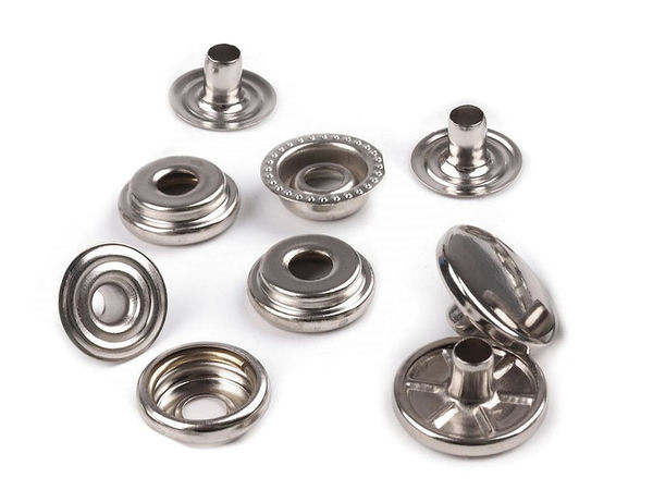 Heavy-Duty O-Spring Press Fasteners Ø15mm (AM6) for Thick Fabrics - Nickel Finish, Bulk Pack