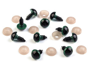 12mm Plastic Safety Eyes with Washers for Amigurumi, Teddy Bears, and DIY Craft Dolls