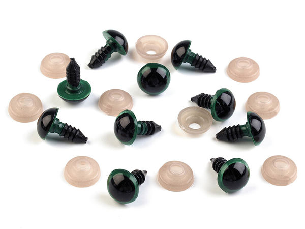 12mm Plastic Safety Eyes with Washers for Amigurumi, Teddy Bears, and DIY Craft Dolls