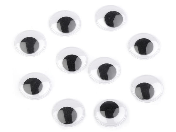 Premium Self-Adhesive Wiggle Eyes (25mm, Black) – DIY Craft Googly Eyes for Doll Making, Scrapbooking, and Kids Toys