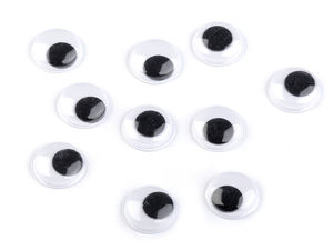 Self-Adhesive Wiggle Googly Eyes - 18mm Moveable Plastic Craft Eyes for DIY Dolls, Toys, and Scrapbooking