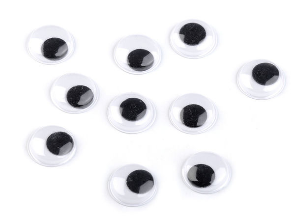 Self-Adhesive Wiggle Googly Eyes - 18mm Moveable Plastic Craft Eyes for DIY Dolls, Toys, and Scrapbooking
