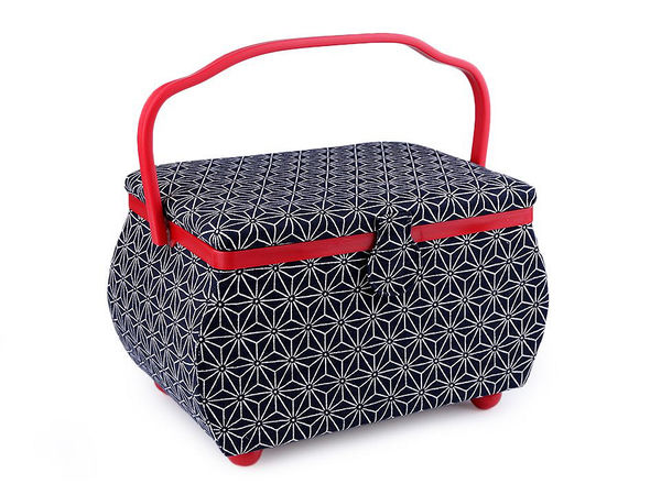 Vintage-Style Sewing Basket and Storage Box with Removable Organizer Tray, Pincushion, and Magnetic Closure