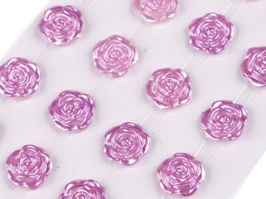 Self-Adhesive Pearl Rose Flower Rhinestones (11mm) - Premium 3D Craft Embellishments for Scrapbooking, Cards, and DIY Decor