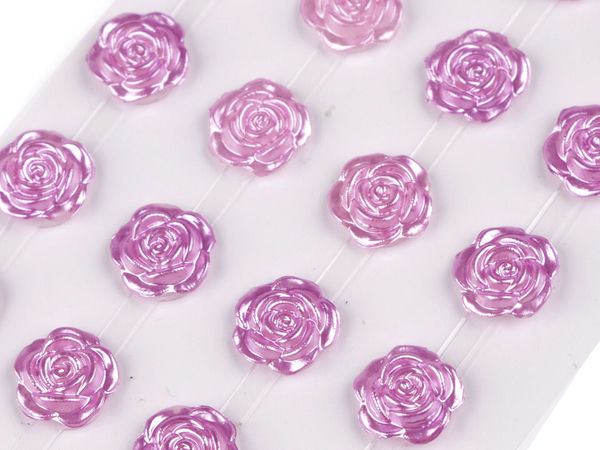 Self-Adhesive Pearl Rose Flower Rhinestones (11mm) - Premium 3D Craft Embellishments for Scrapbooking, Cards, and DIY Decor