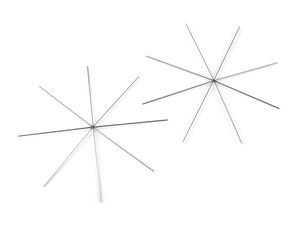 Platinum Stainless Steel Christmas Wire Star & Snowflake Beading Frames, 10cm DIY Ornament Bases