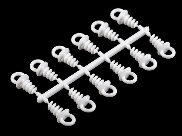 Premium DIY Plastic Screw Eye Hangers (1.1 x 2.5 cm) for Styrofoam & Polystyrene Craft Shapes - 12-Piece Set