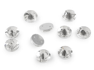 Round Glass Sew-On Rhinestones - 10mm Faceted Crystal Stones with Dual Sewing Holes for Jewelry, Garments, and Accessories