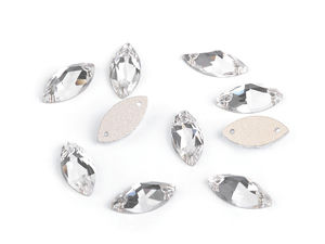 Premium Crystal Sew-On Navette Rhinestones - Marquise Glass Gems for Jewelry Making & Garment Decoration