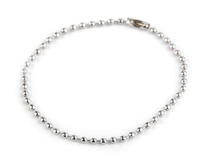 Premium Nickel Ball Chain with Connector Clasp (18 cm, 2mm Bead) – Metal Fastener Tag & Keychain for Handbags, Apparel, and DIY Crafts