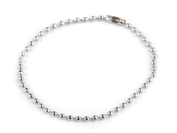 Premium Nickel Ball Chain with Connector Clasp (18 cm, 2mm Bead) – Metal Fastener Tag & Keychain for Handbags, Apparel, and DIY Crafts
