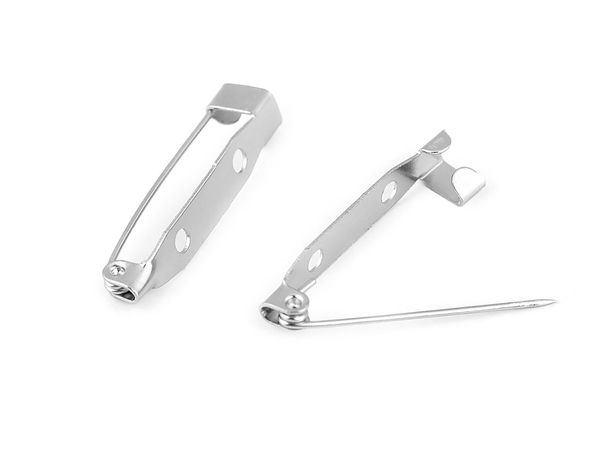 Premium Brooch Pin Backs - 5x29mm 2-Hole Jewellery Components (Platinum Finish)