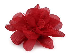 Elegant Chiffon Textile Flower Embellishment (8cm & 9cm) - 3D Fluffy Fabric Applique for Garments, Hair Accessories, and DIY Crafts