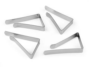Premium Tablecloth Clips (4-Piece Set) - Elegant Silver Table Cover Clamps for Indoor, Outdoor, and Windproof Dining