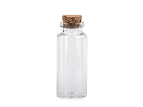 Clear Mini Glass Vials with Natural Cork Stoppers, 30x70mm - Multi-Purpose Craft Jar Set (12-Pack)
