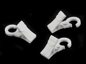 Premium Plastic Curtain Clips with Integrated Hanging Hooks - Multipurpose Clamps for Drapes, Tapestries, and Artwork