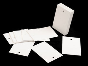 Premium White Paper Price & Merchandise Tags (40x60 mm) - Semi-Gloss Retail Labels for Jewelry, Textiles & Crafts