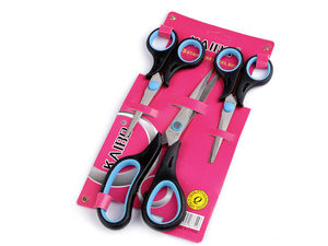 Premium Multi-Purpose Household Scissors Set - 3-Piece Ergonomic Shears for Paper, Crafting, and Haberdashery