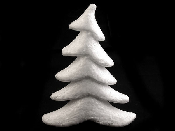 White DIY Styrofoam Christmas Tree (16x20 cm) - Blank Polystyrene Craft Foam for Decoupage, Painting, and Holiday Decor