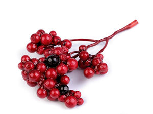 Artificial Rowan Berry Picks on Flexible Wire (Carmine Red) - Autumn & Halloween Wreath Craft Decoration