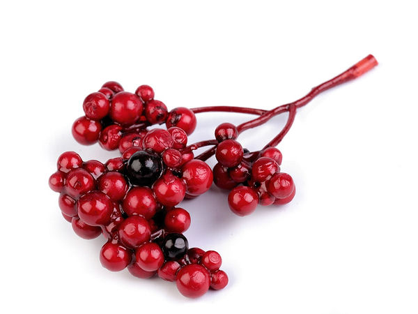 Artificial Rowan Berry Picks on Flexible Wire (Carmine Red) - Autumn & Halloween Wreath Craft Decoration