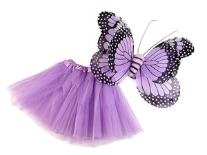 Butterfly Fairy Costume Set - Premium Tulle Skirt and Reinforced Wings for Kids Party & Dress Up