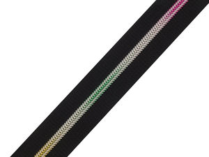 Premium #6 Continuous Rainbow Nylon Zipper (Black Tape)