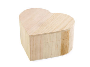 Premium Unfinished Wooden Craft Box with Hinged Lid - DIY Decorative Storage Organizer (Round, Oval, and Heart Shapes)
