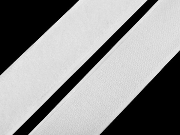 Premium Self-Adhesive Hook and Loop Fastener Tape (30mm, White) - Sticky-Back Fastening Strip