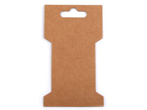 Natural Brown Paper Card Packaging Bobbin Spool (6.6 x 11.5 cm) – Hanging Display Cards for Ribbons, Laces & Trims