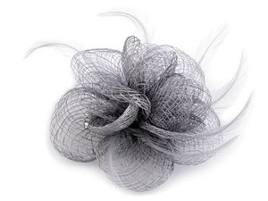 Elegant Feather Flower Fascinator and Brooch - Dual-Wear Hair Clip & Corsage