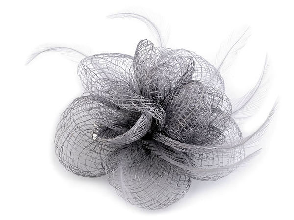 Elegant Feather Flower Fascinator and Brooch - Dual-Wear Hair Clip & Corsage