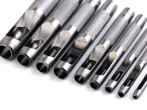Premium Circular Hollow Punch Set for Leather, Fabric, and Haberdashery - 9-Piece Heavy-Duty Perforating Tool Kit (3mm to 12mm)