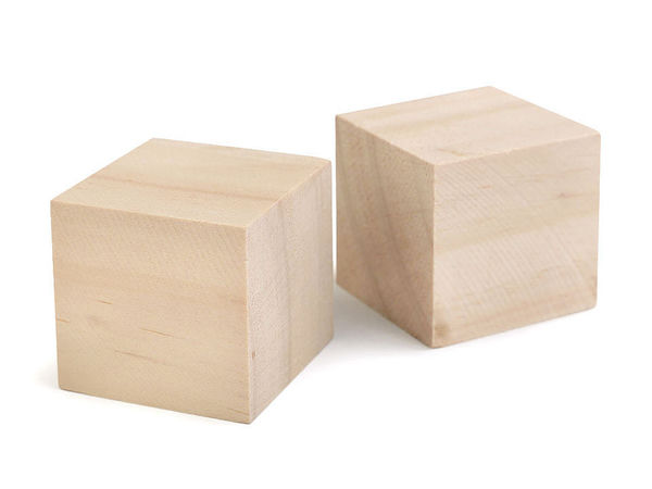Premium Unfinished DIY Wooden Cube (4x4 cm) - Natural Ivory Wood Block for Crafts, Decor, and Learning