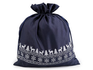 Premium Satin-Ribbon Christmas Gift Bag (30x35 cm) - Elegant Holiday Drawstring Sack & Decoration