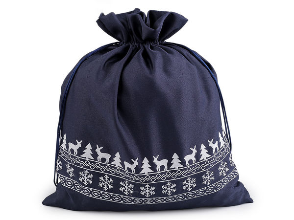 Premium Satin-Ribbon Christmas Gift Bag (30x35 cm) - Elegant Holiday Drawstring Sack & Decoration