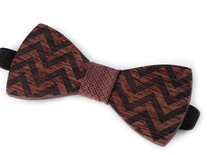 Handcrafted Wooden Bow Tie with Adjustable Elastic Strap
