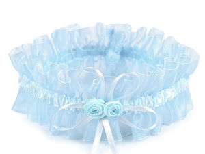 Elegant Floral Lace Bridal Garter - Comfortable Elastic Wedding Garter with Pearl & Rose Embellishments